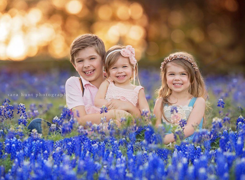 Three kids smiling — Pearland, TX — Sara Hunt Photography