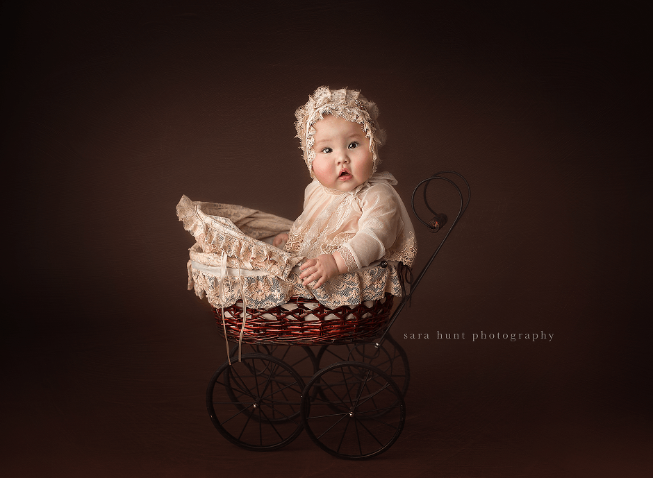 Cute baby on the cart — Pearland, TX — Sara Hunt Photography