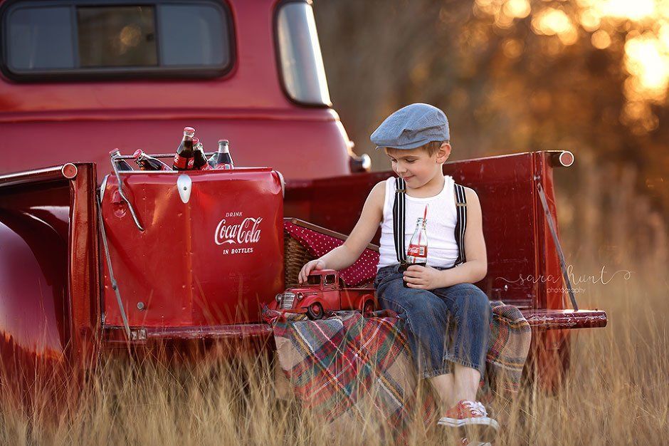 Boy sitting at the back of the truck — Pearland, TX — Sara Hunt Photography