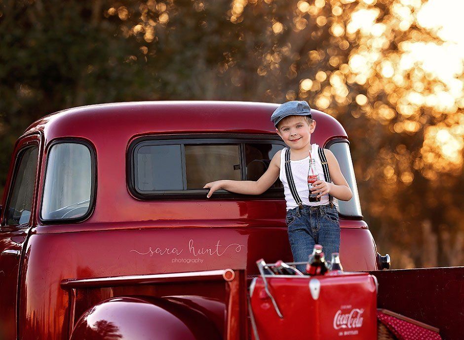 Boy with a bunch of coca-cola in front — Pearland, TX — Sara Hunt Photography