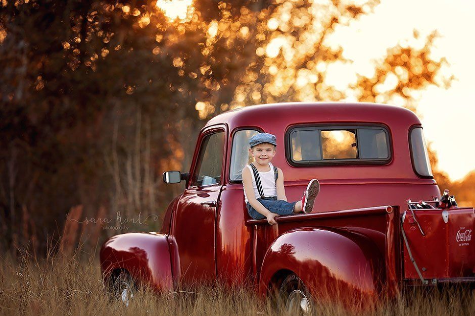 Boy on the back of the car — Pearland, TX — Sara Hunt Photography