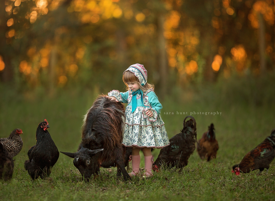 Girl with animals — Pearland, TX — Sara Hunt Photography