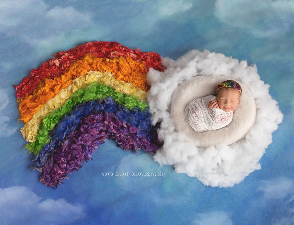 Rainbow themed newborn baby — Pearland, TX — Sara Hunt Photography