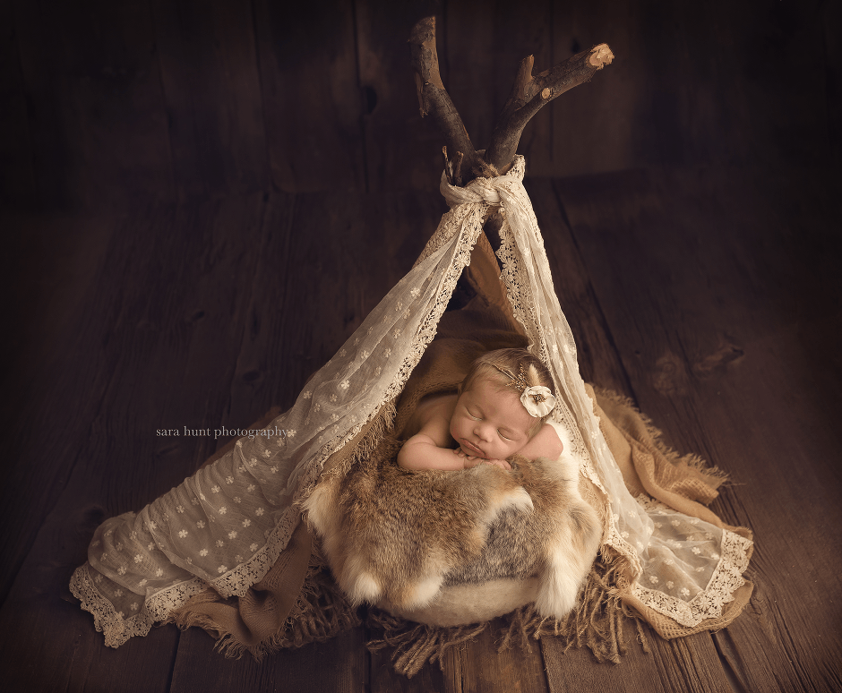 Newborn baby in a tent — Pearland, TX — Sara Hunt Photography