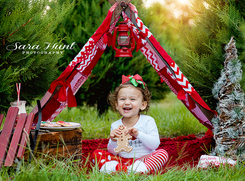 Christmas Tree Photographer — Young Girl Holding Gingerbread in Pearland, TX Christmas Tree Photographer — Young Girl Holding Gingerbread in Pearland, TX