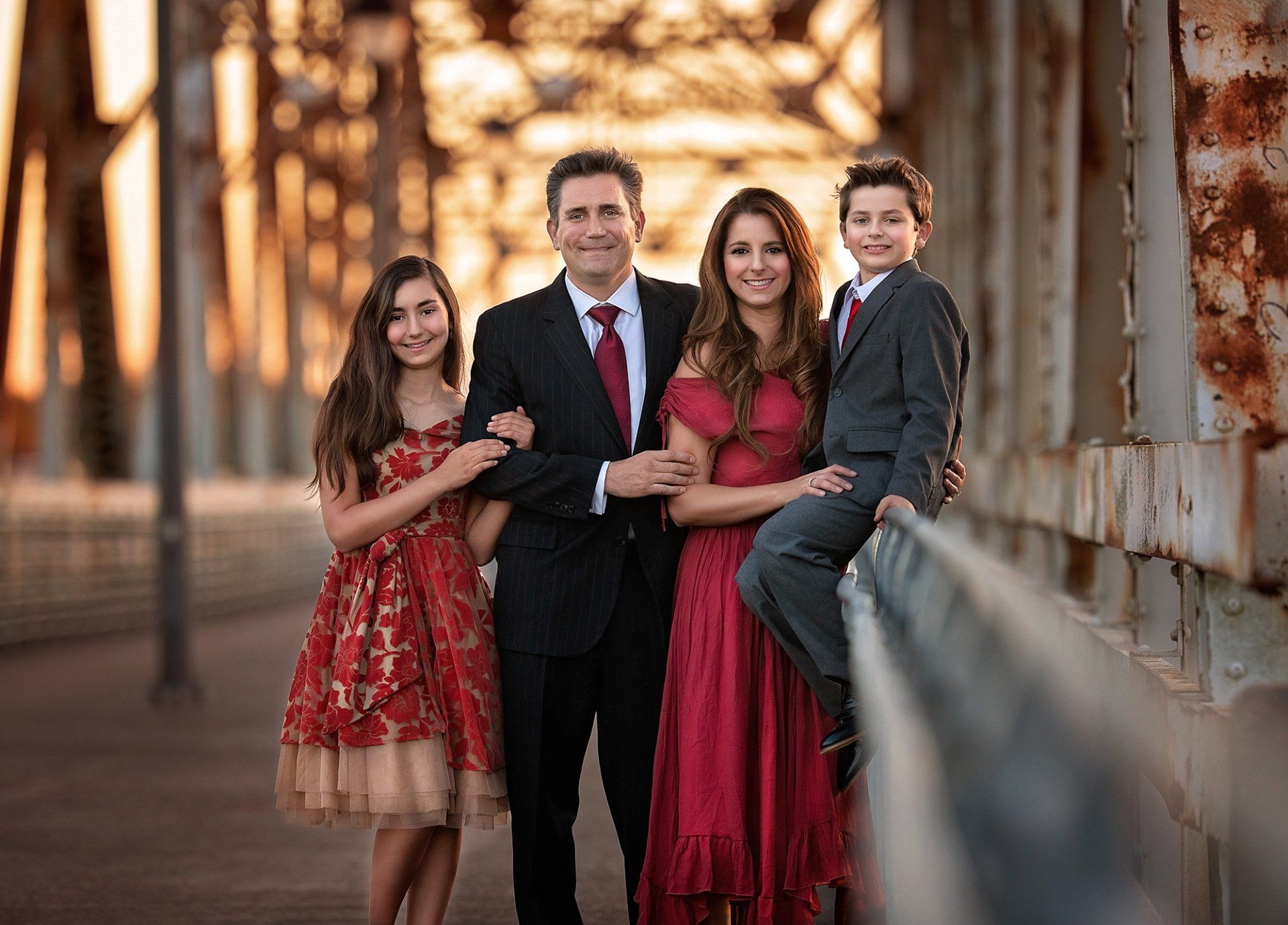 Family picture while the boy is sitting — Pearland, TX — Sara Hunt Photography