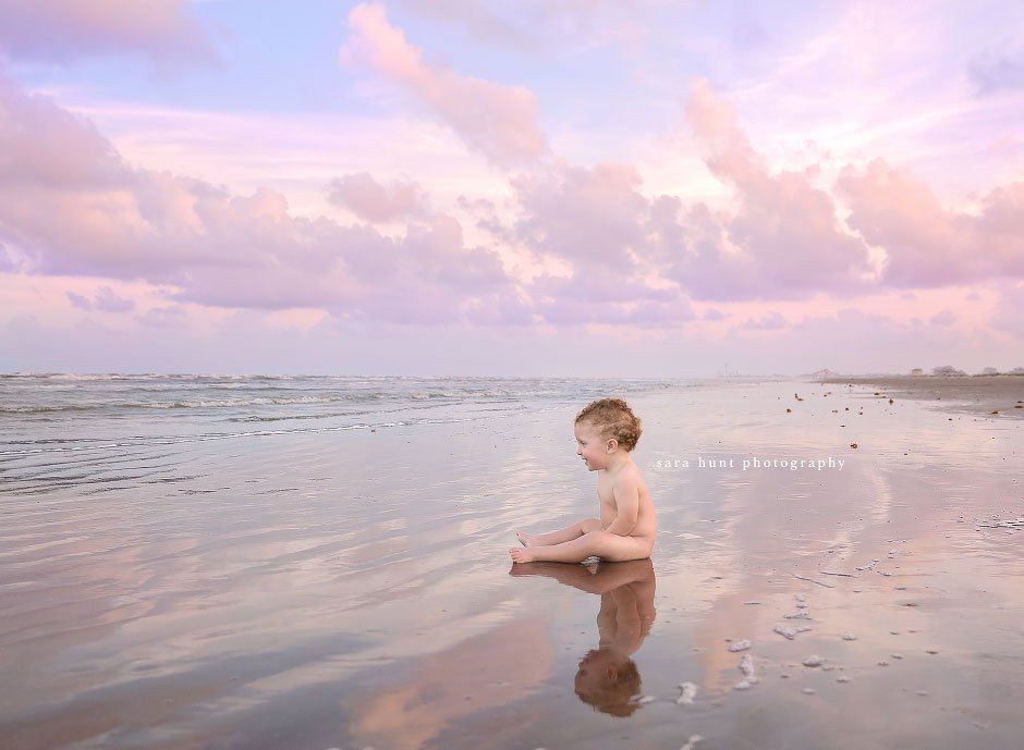 Baby boy sitting in the seaside — Pearland, TX — Sara Hunt Photography