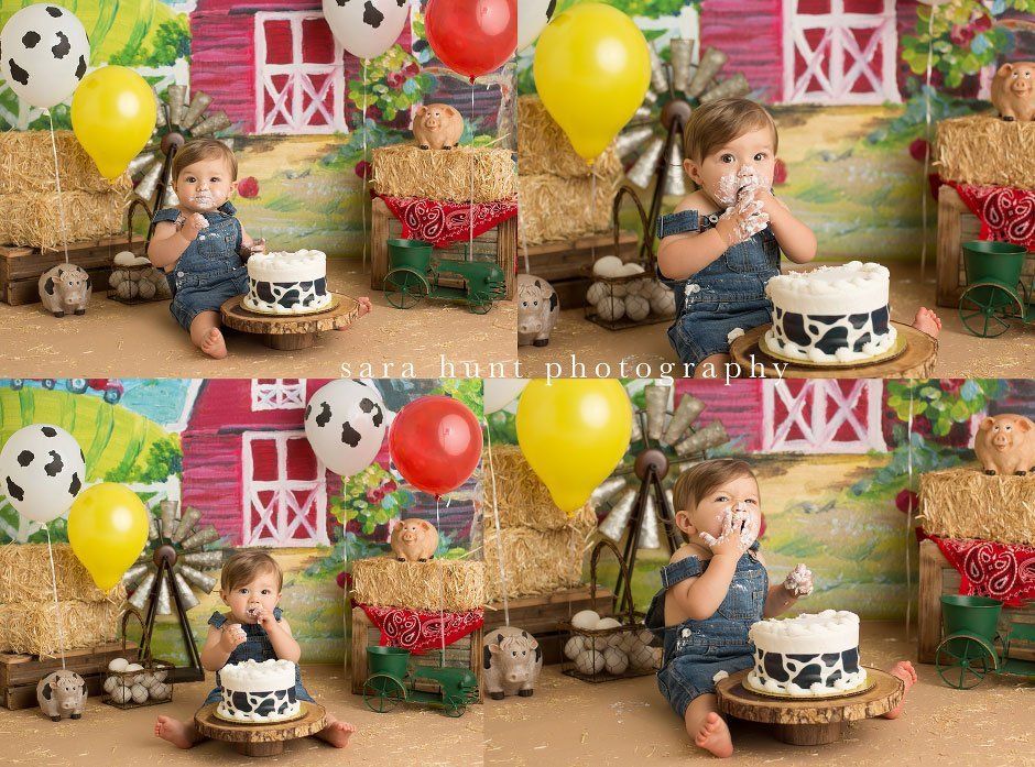 Kid eating a cow designed cake — Pearland, TX — Sara Hunt Photography
