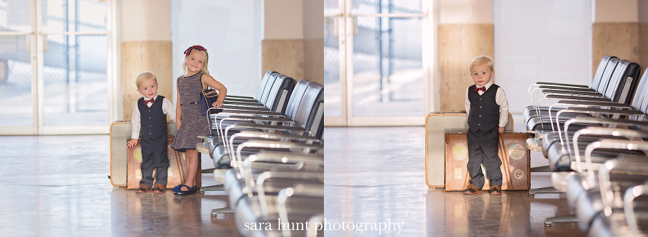 Siblings with their bags — Pearland, TX — Sara Hunt Photography