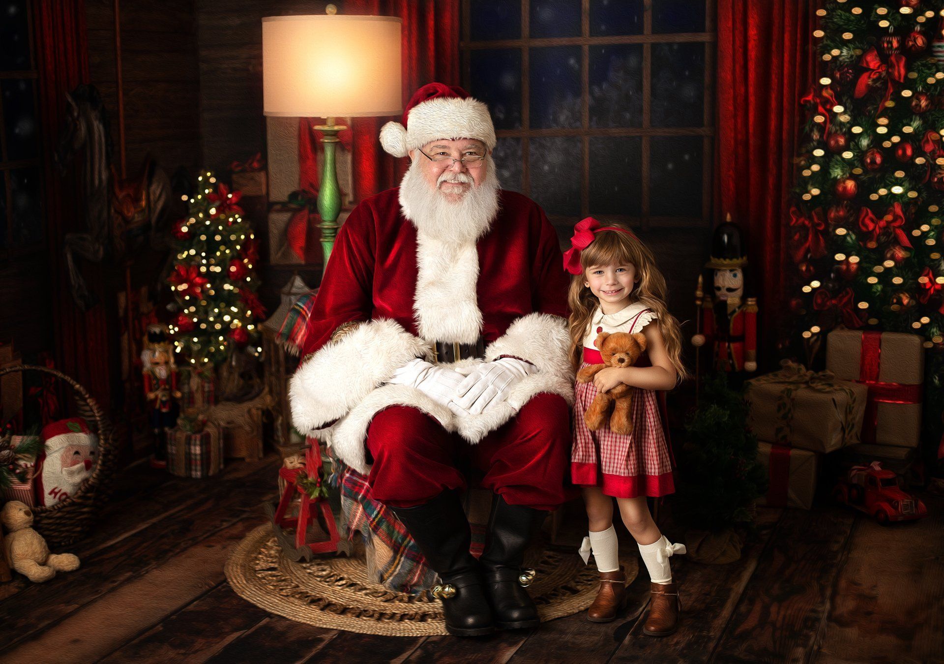 Little girl with Santa Claus — Pearland, TX — Sara Hunt Photography