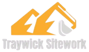 The Traywick Sitework logo: a stylized yellow excavator silhouette above the company name in grey text.