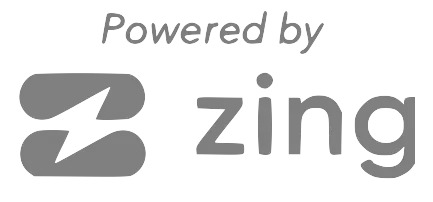 A logo for a company that is powered by zing.