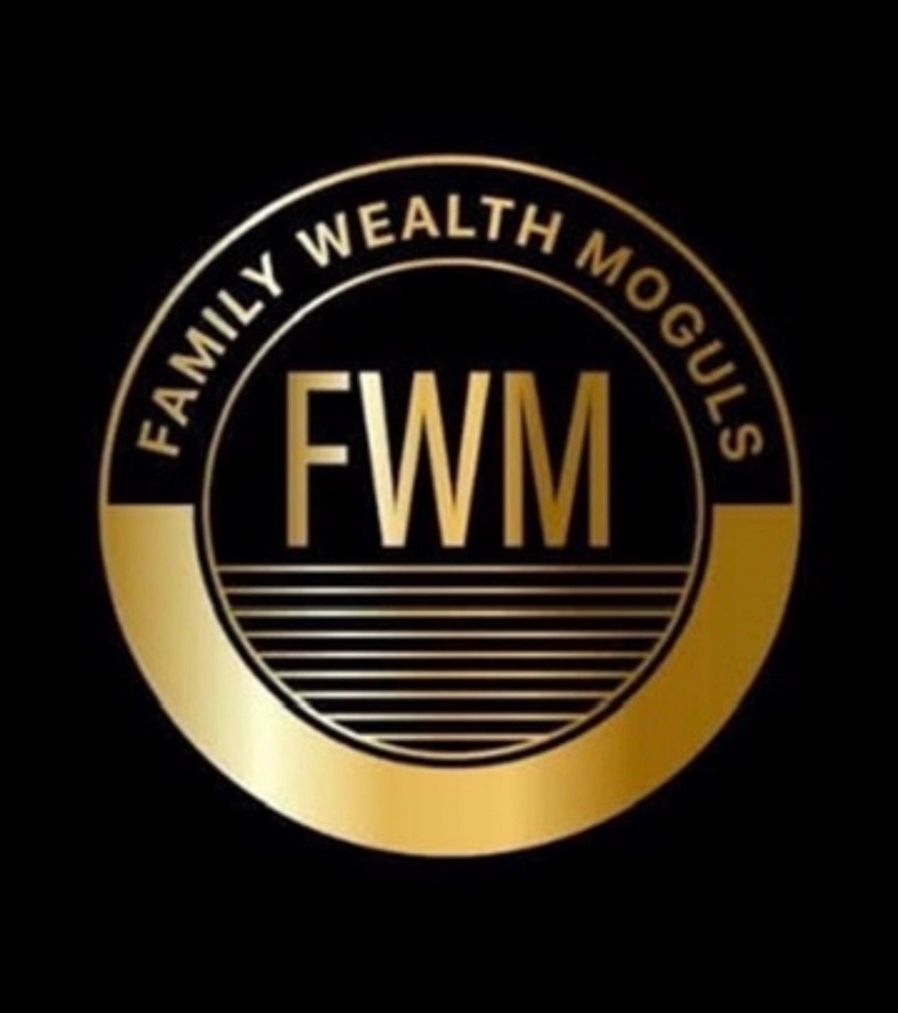 Black and gold circular logo reading “FWM” with “Family Wealth Moguls” around the top.
