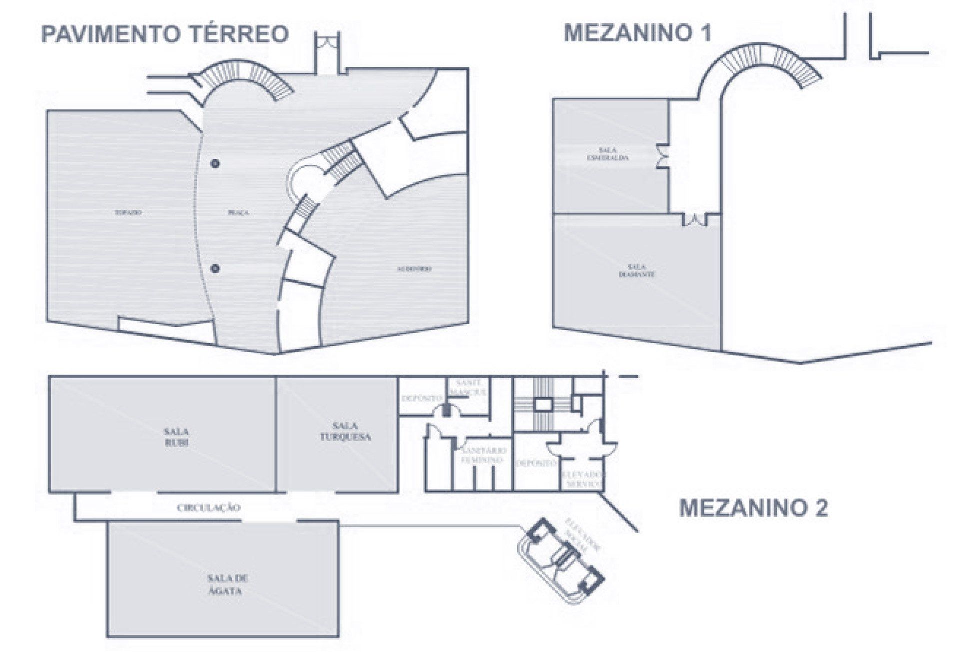 Planta dos salões de eventos