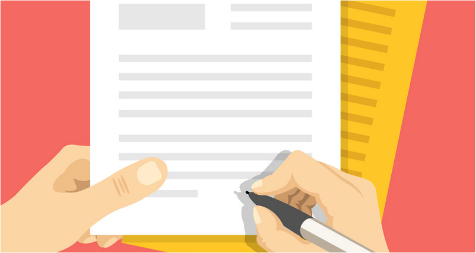 Bright illustration of list being written