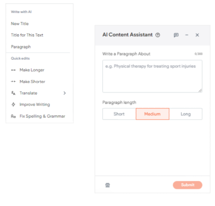 AI Content Assistant Tools Screenshot