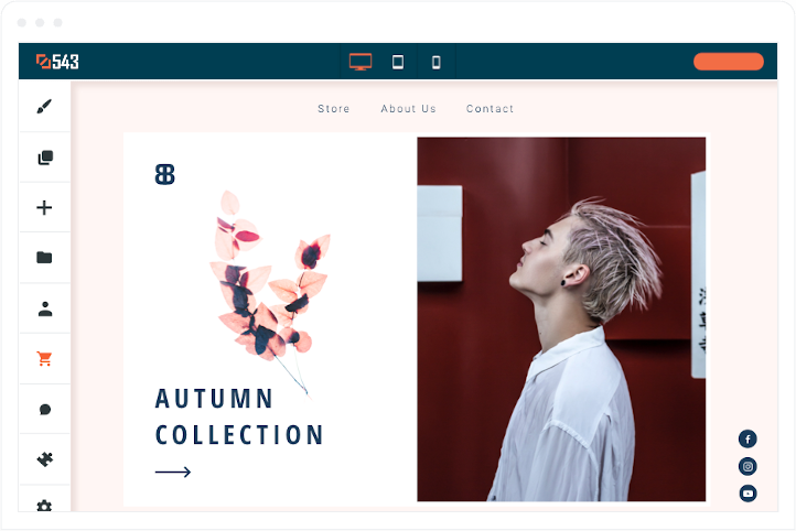 543 website editor designing a simple site