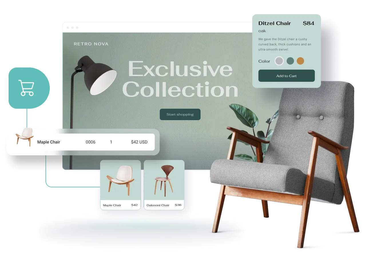Screengrab of the tools that you can use to build your own E-Commerce website