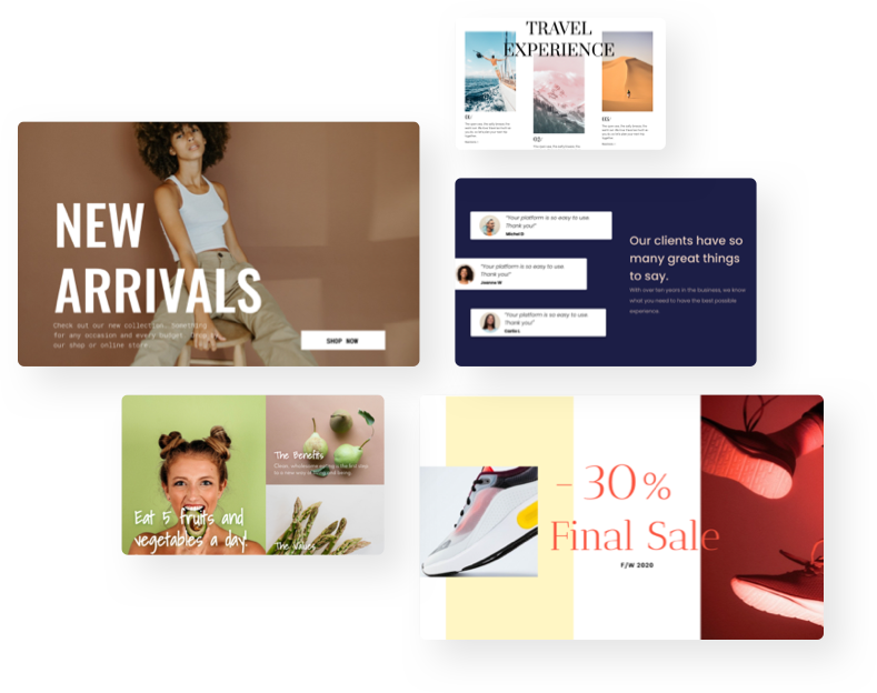 Selection of Wellington website designer templates and websites from their portfolio