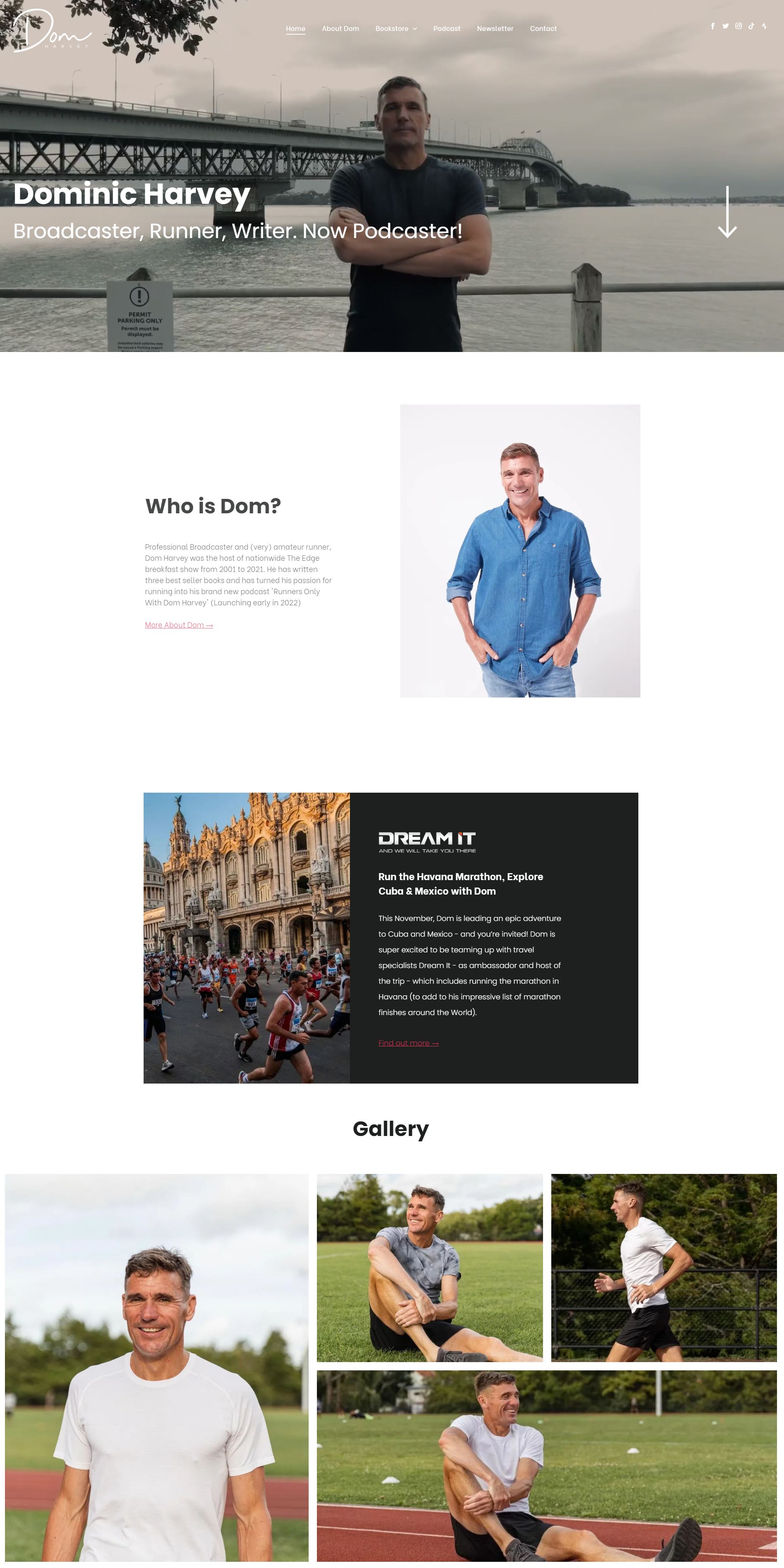 Website screenshot of Dom Harvey's site to support his testimonial for 543 Design