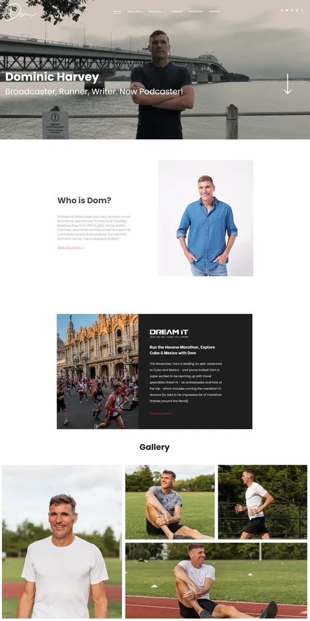 Image of website for tesstimonial of Dom Harvey for 543 Design