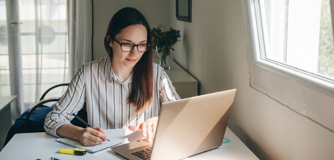 Women on laptop working from home