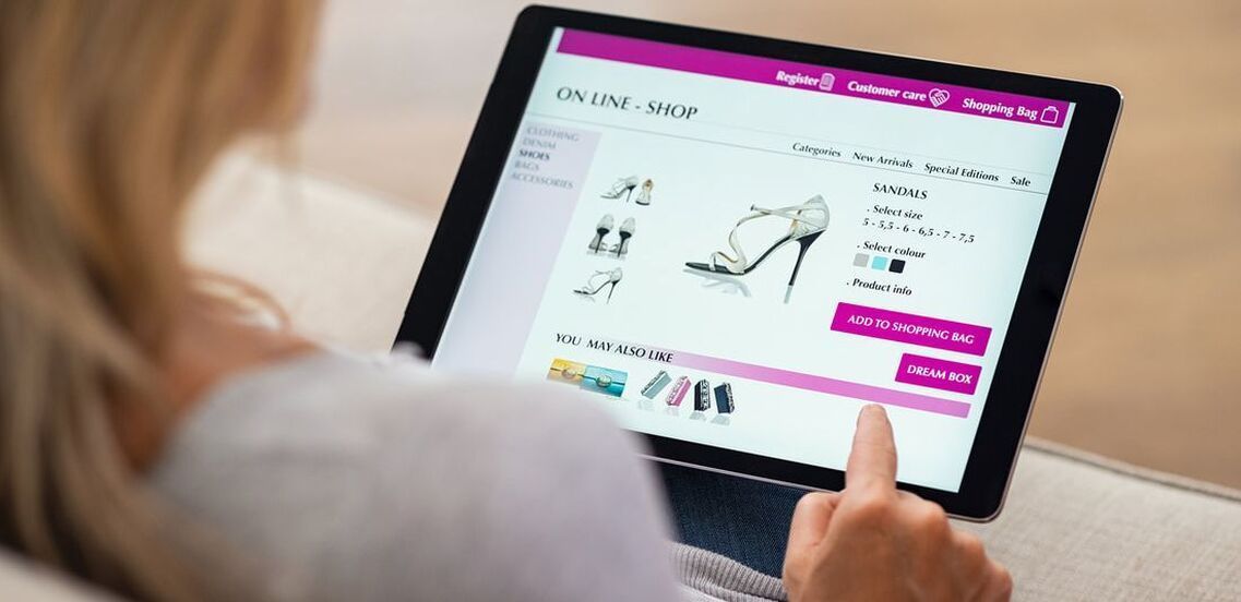 Online shopping on tablet