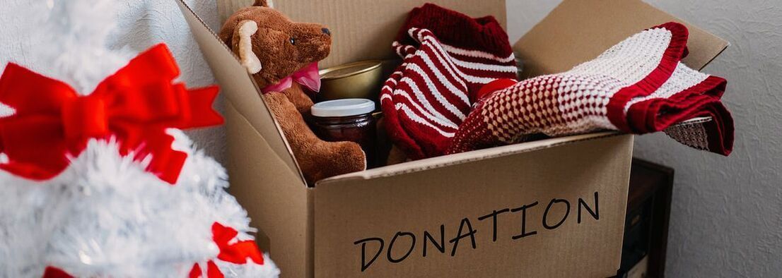 Box of Christmas donations