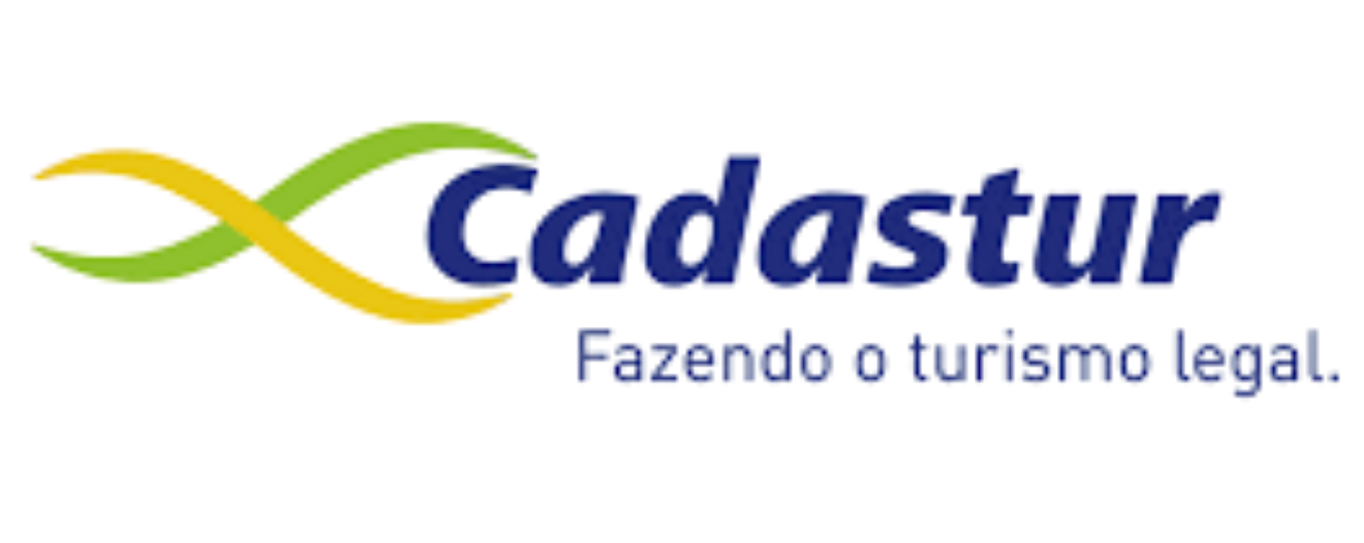 Cadastur logo in blue and green with the slogan “Fazendo o turismo legal.”