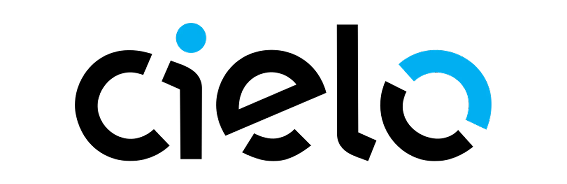 Logotipo da Cielo em preto com detalhes em azul sobre fundo branco.