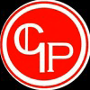 Logotipo circular rojo con letras CP estilizadas en blanco y líneas de borde.