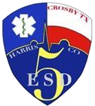 A blue shield with a white star of life and a Texas flag on it.