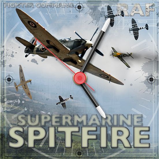 Spitfires flying in the sky.