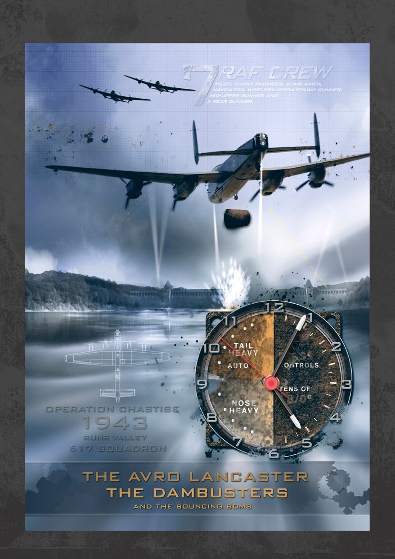 Avro Lancaster (Dambuster) approaching the dam at speed.