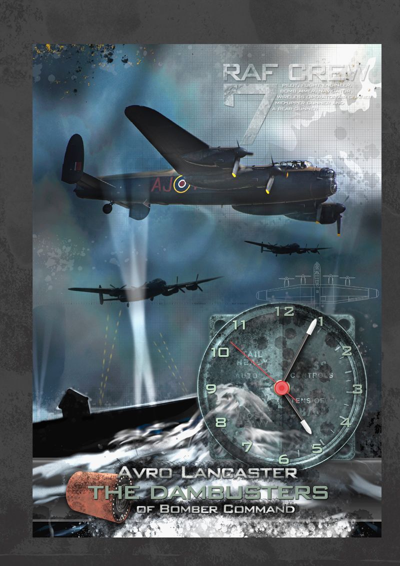 Illustrated dam of the Dambusters mission (Portrait version).