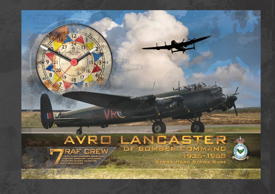 Avro Lancaster on the arifield On a sunny blue sky day.