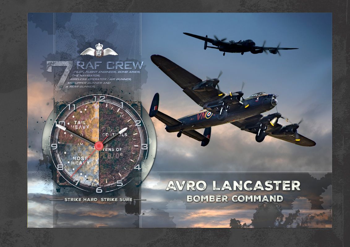 Avro Lancaster Fly Over. Dial clock design, evening light version.
