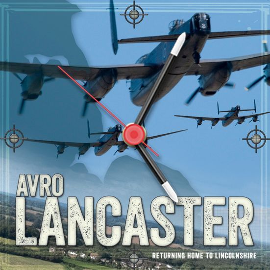 Lincolnshire coastline map version of the Avro Lancaster Square clock format