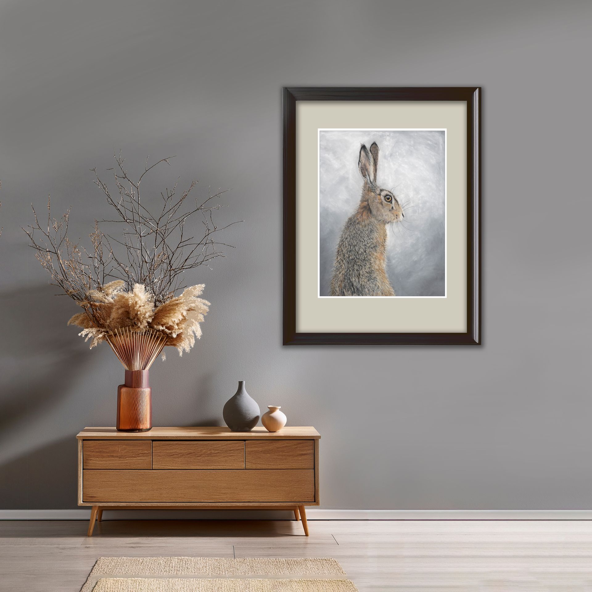 Hare pastel painting 