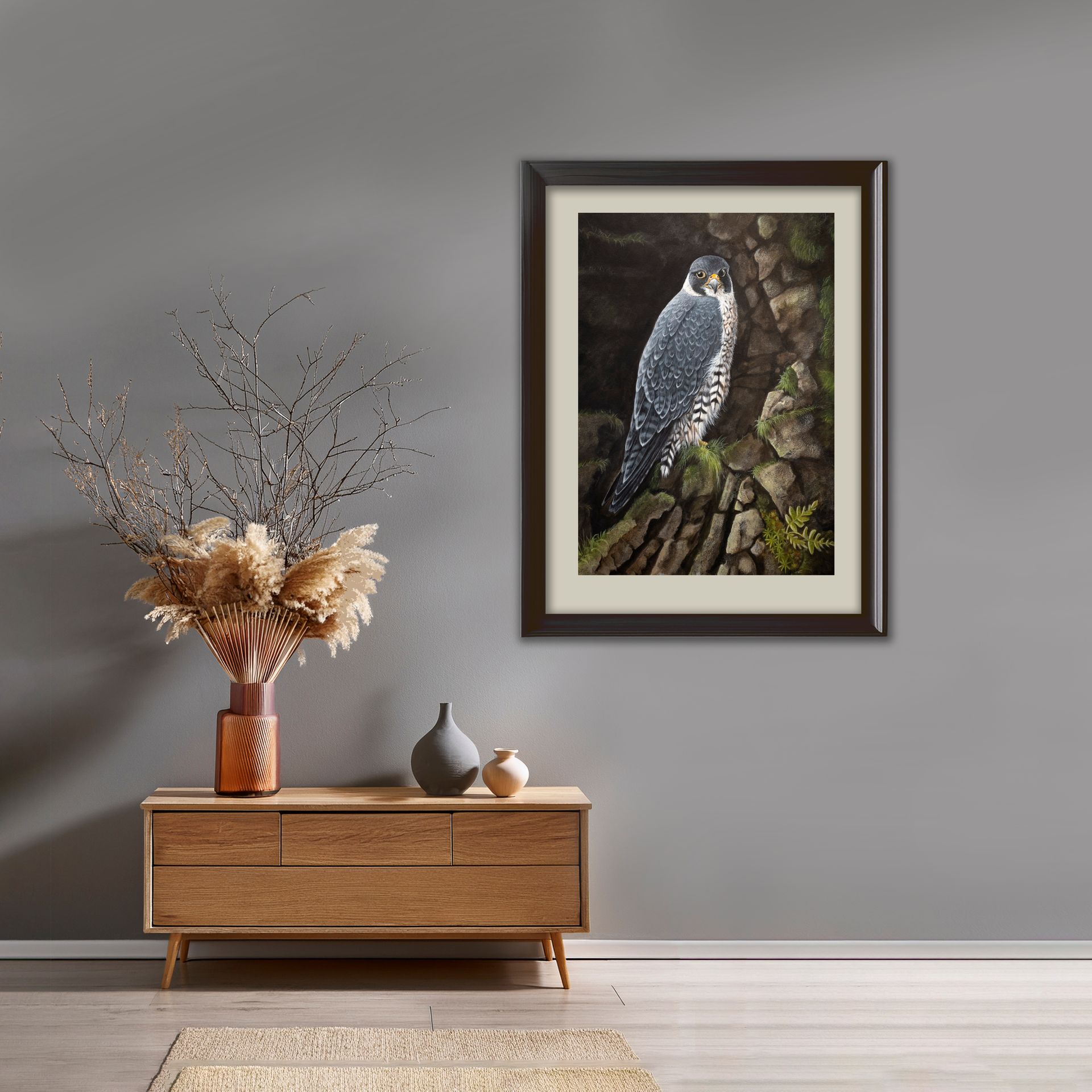 Peregrine falcon painting 