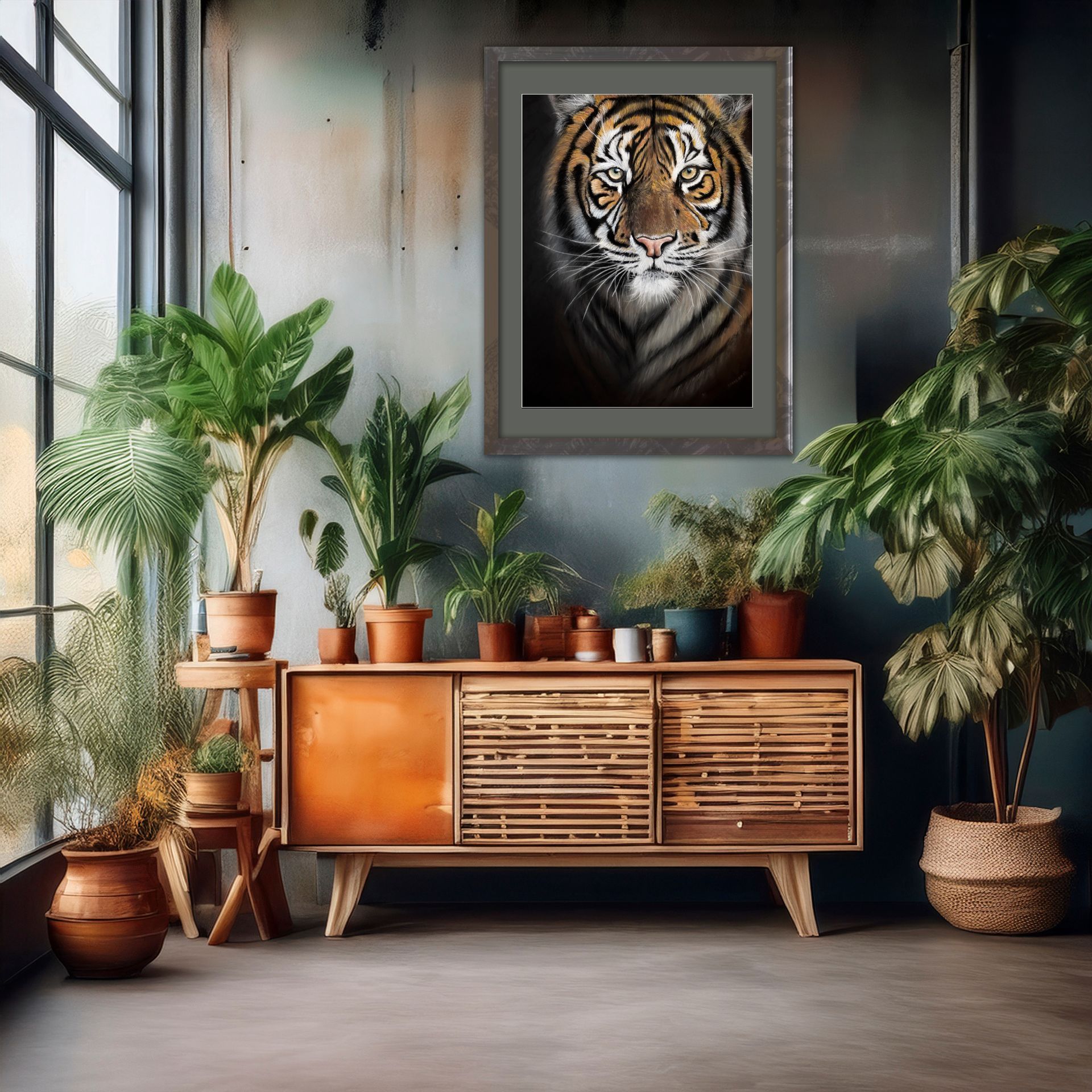 Tiger pastel painting