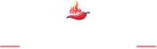 Chili's logo: red chili pepper with flames above, white background, red horizontal lines below.