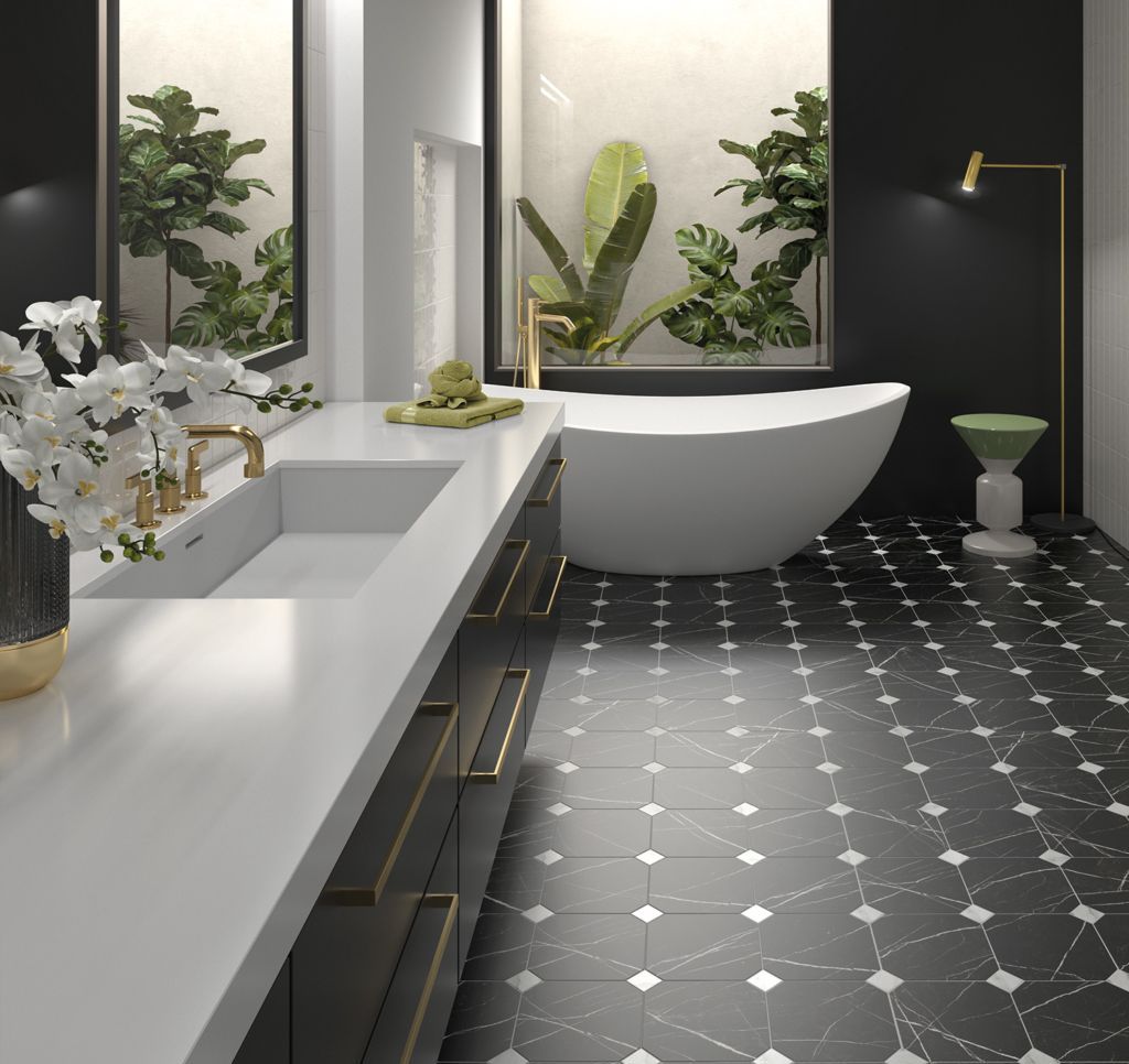 blue star decor Wall & floor Tile kitchen image - patterned Tiles in Leicester