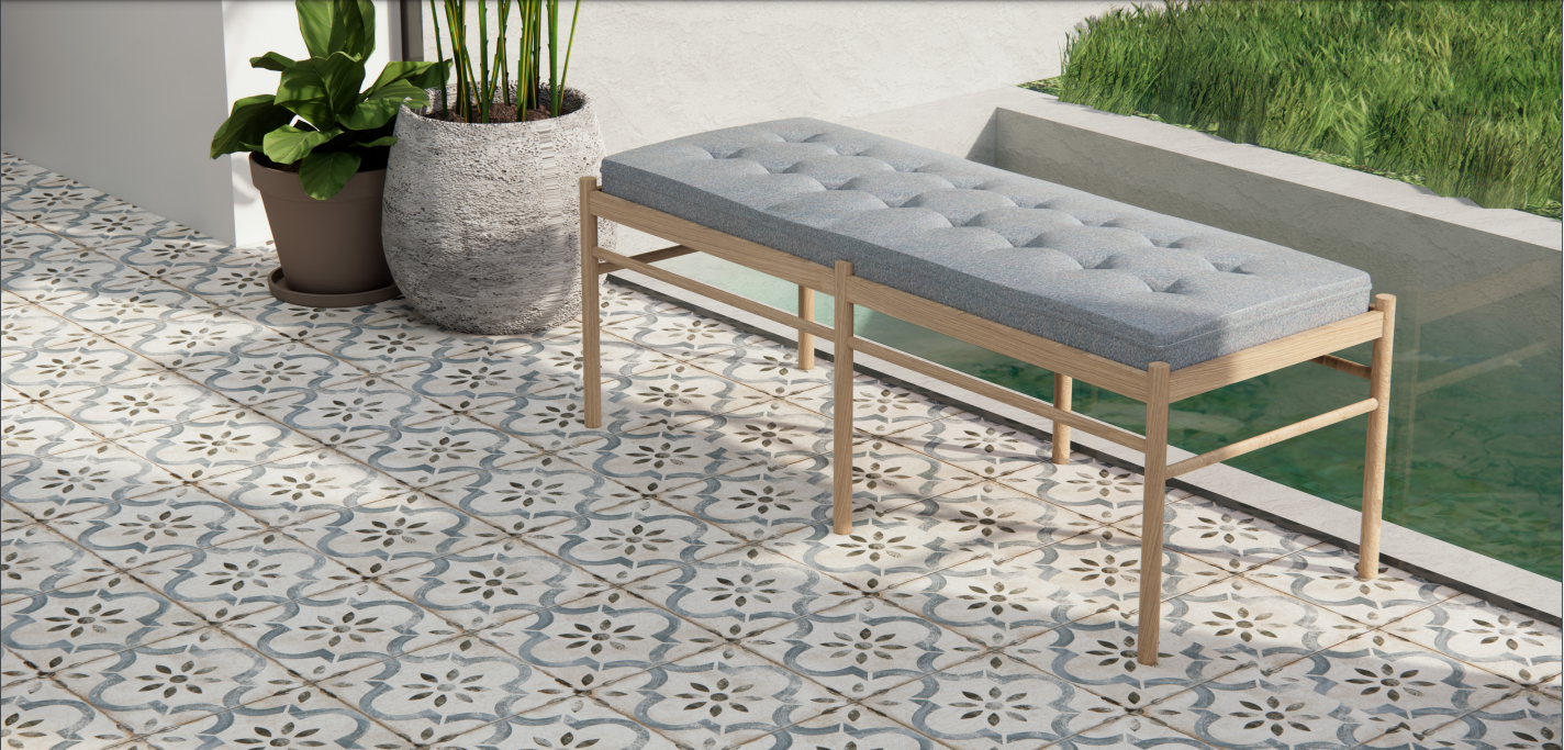blue decor Wall & floor Tile outside image - patterned Tiles in Leicester