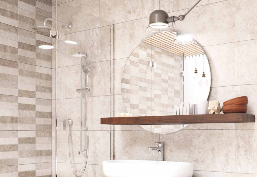 beige stone Wall Tile bathroomimage - Ceramic Tiles in Leicester