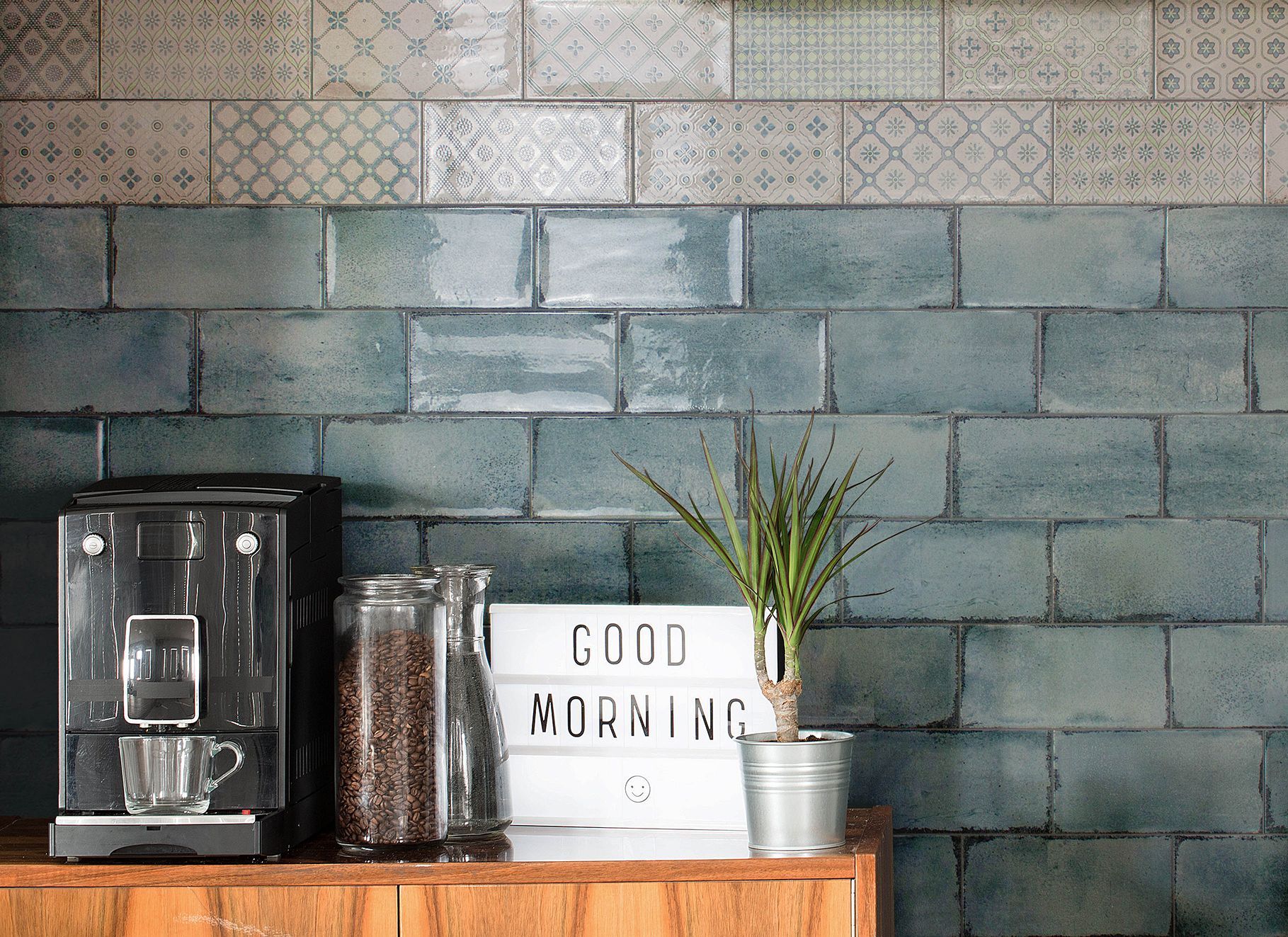 blue and decor Wall Tile kitchen image - small format Tiles in Leicester