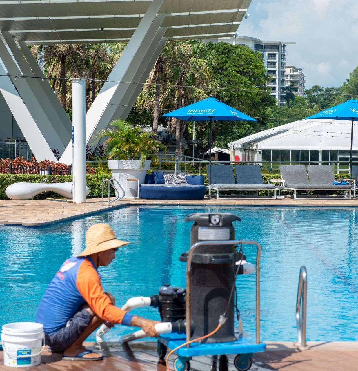 A Swimming Pool With a Pump Attached to It  — Figleaf Pool Products in Coconut Grove, NT