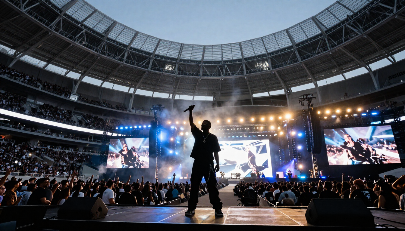 Jay-Z Super Bowl LXI halftime show stage at SoFi Stadium
