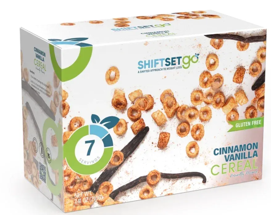 A box of cinnamon vanilla cereal with the number 7 on it