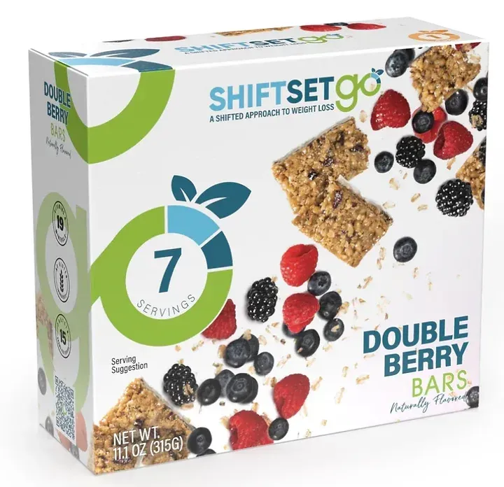 A box of shiftset go double berry bars
